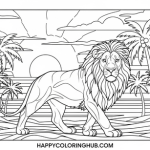 Lion coloring picture