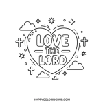 Love the lord your god with all your heart coloring page