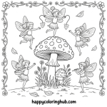 Magical garden coloring book pages