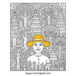 Man with the yellow hat color page