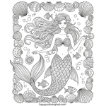 Mermaid coloring sheets for adults