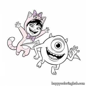 Monsters inc boo kitty coloring page