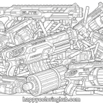 Nerf gun coloring pages png