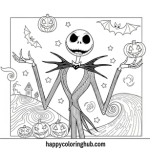 Nightmare before christmas printable coloring pages pdf
