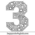 Number coloring pages adults
