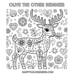 Olive the other reindeer coloring page