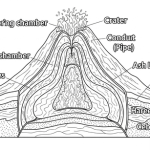 Parts of a volcano coloring page pdf