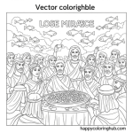 Pictures of the little boy with 5 loaves and two fishes coloring pages