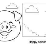 Pig face coloring page