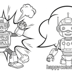 Pj robot coloring page