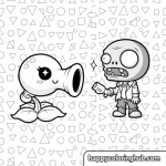 Plants vs zombie coloring page