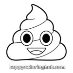 Poop emoji printable coloring page