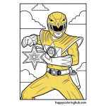 Power rangers ninja steel coloring pages yellow