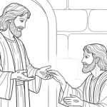 Preschool coloring page for john 20 19-31