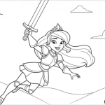 Princess nella knight coloring page