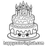 Printable birthday card coloring pages