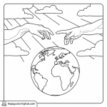 Printable color pages earth creation