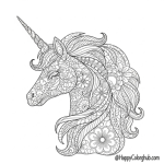 Printable coloring pages of a unicorn