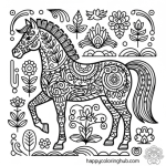 Printable horse coloring pages for adults