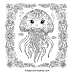 Printable jellyfish coloring pages for girls
