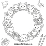 Printable wreath coloring pages