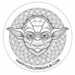Printable yoda head coloring pages