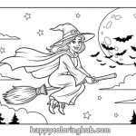 Printablescary witch coloring pages