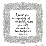 Psalm 139:14 coloring page