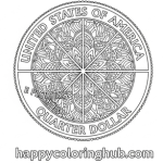 Quarter coin coloring pages