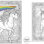 Rainbow unicorn image coloring page