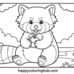 Red panda coloring page