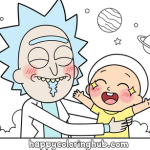 Rick and morty coloring page