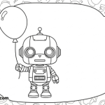 Robot coloring pages for kids