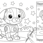 Robot dog coloring page
