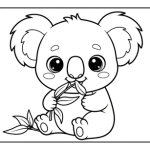 Small koala coloring pages