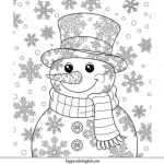 Snowman coloring pages adult
