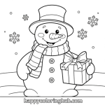 Snowman coloring pages for kindergarten