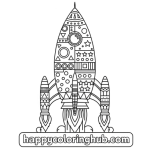 Space vehicle coloring page