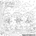 Spring coloring page for adults