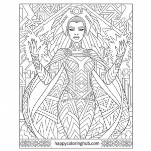 Storm x men coloring pages