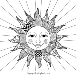 Sun coloring pages for adults