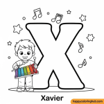 The letter x coloring pages