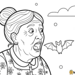 There was an old lady who swallowed a bat coloring pages