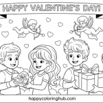 Valentines day color pages adult
