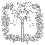 Valentines day key coloring pages