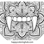 Vampire scary pictures to color pages