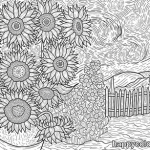 Van goh sunflowers coloring page