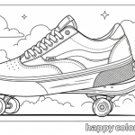 Van shoe coloring page