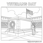 Veterans day coloring pages landscape