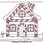 Vintage the candy cane house coloring book coloring pages